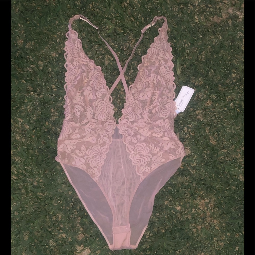 NWT Pink Lace Bodysuit